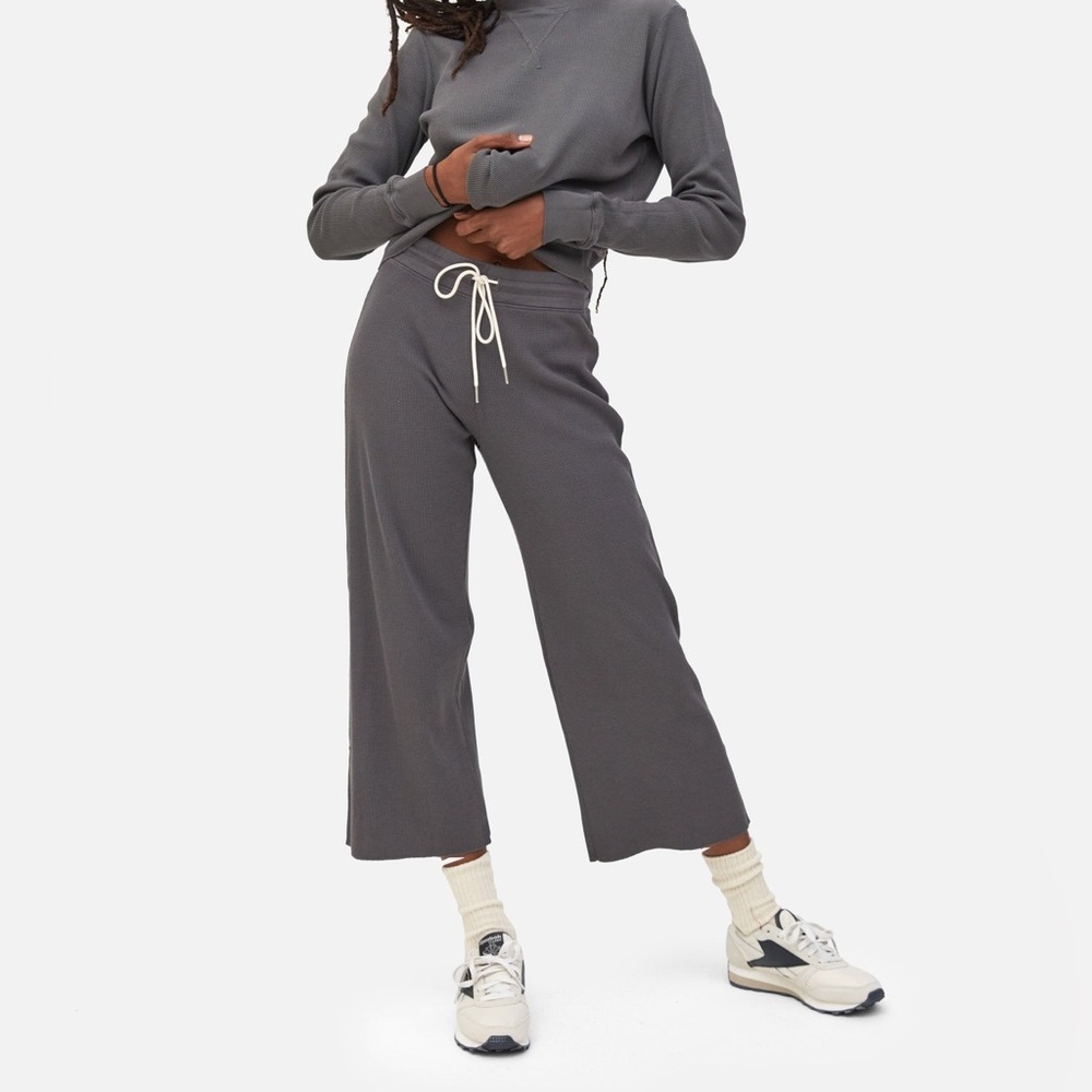 MATE the Label Wide Leg Organic Cotton Thermal Pants